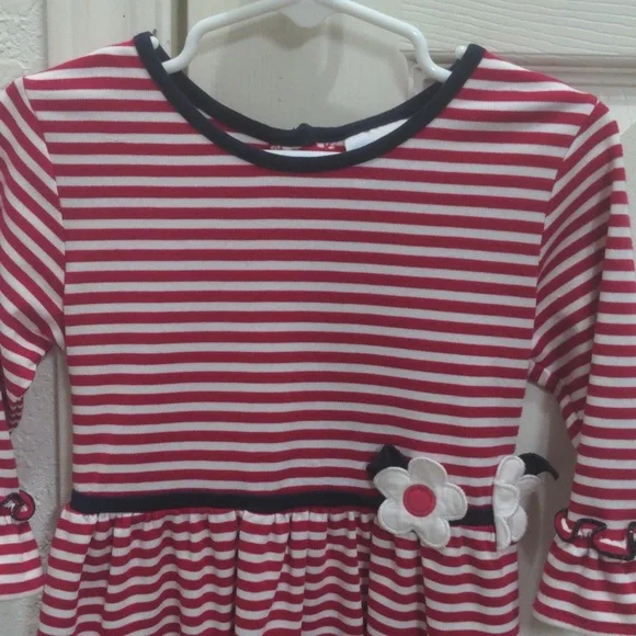 Florence Eiseman Girls Red& White Striped Dress. Size 4 T - Picture 2 of 6